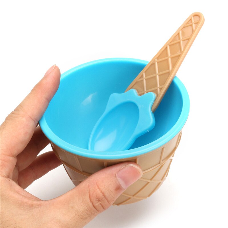 KiWarm Leuke 6 Pcs Kinderen Plastic Ijs Kommen met Lepels Duurzaam Dessert Kom 6 Kleuren DIY Container Gereedschap