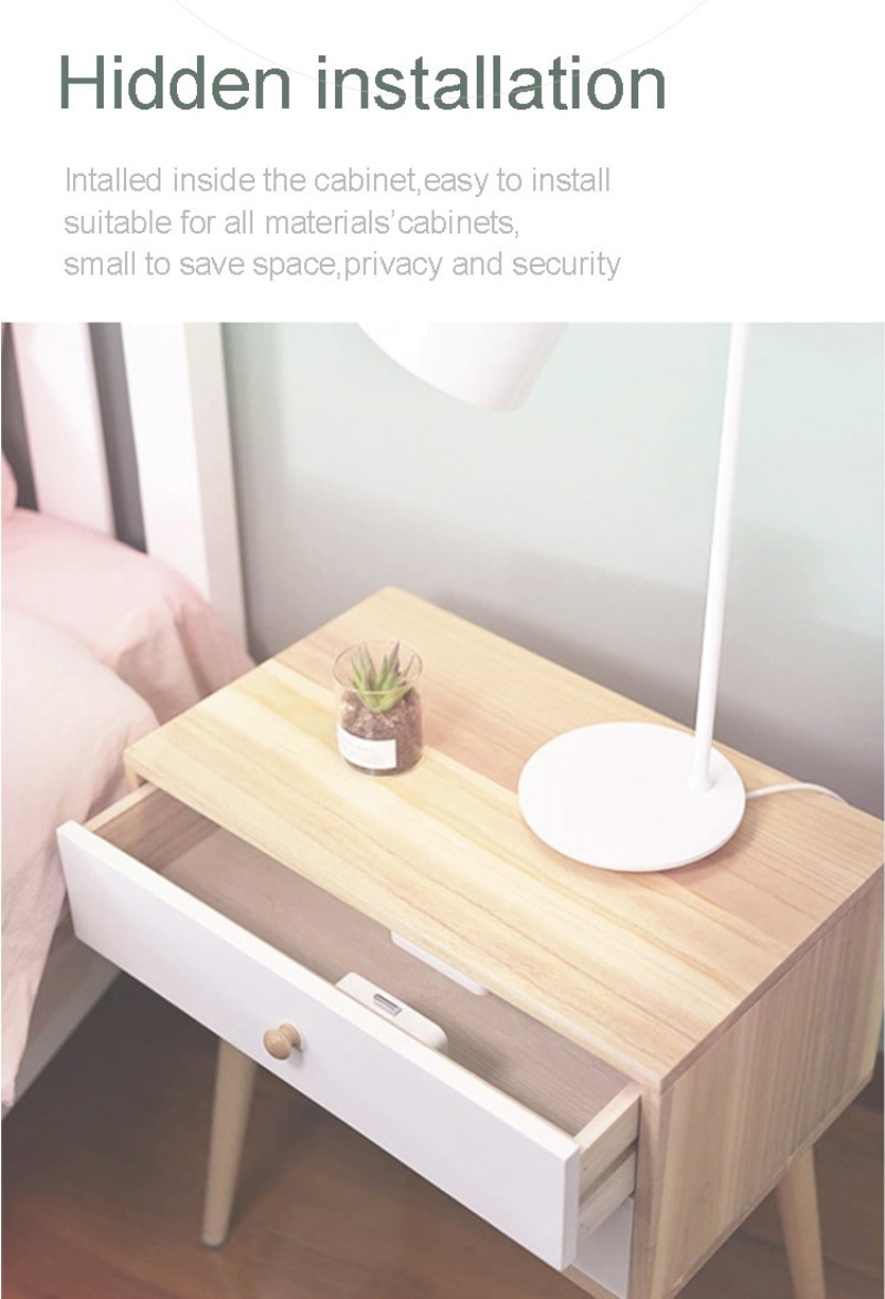 Tuya APP Smart Cabinet Drawer, Keyless, Bluetooth, Smart APP, Unlock, Anti-theft, Child File Safety