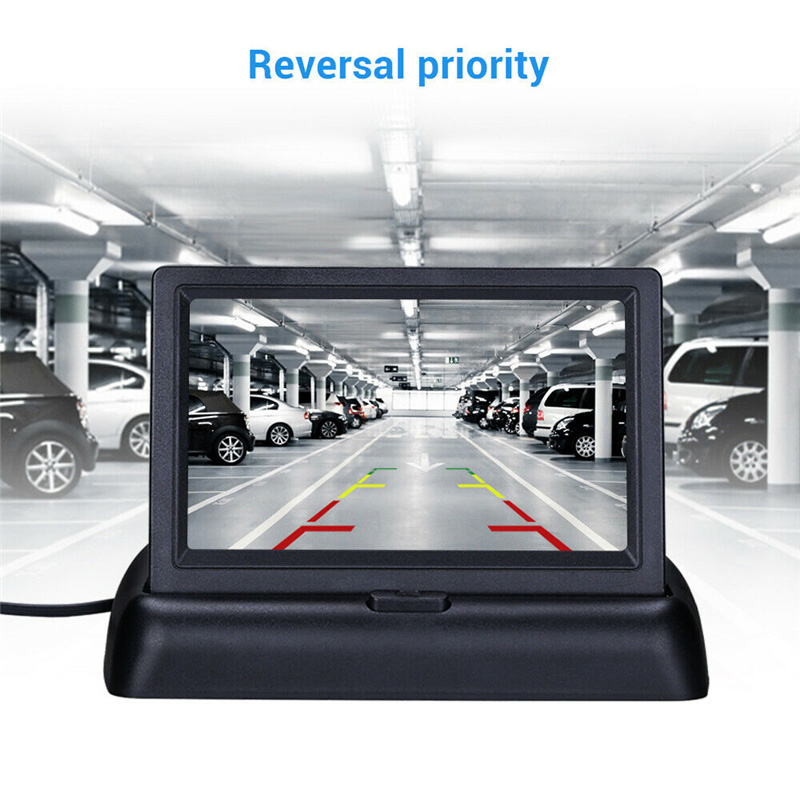Yuanting bil backup kamera og 4.3 "lcd bagfra monitor kit 12v-24v universelt kabelført nattesyn parkering reverse system: Yc
