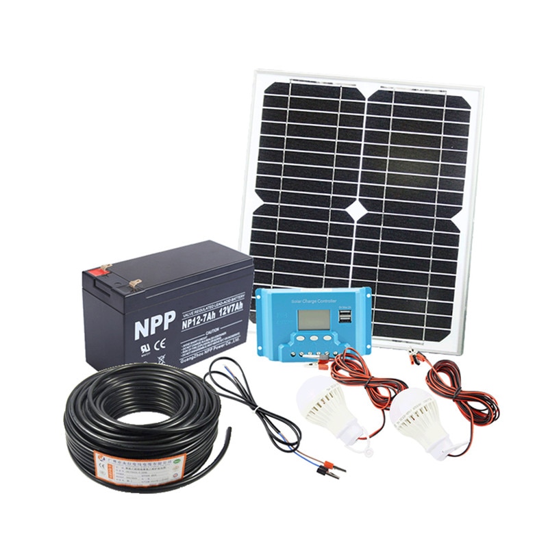 20W home Solar System 18V solar panel with solar controller cable DIY kit