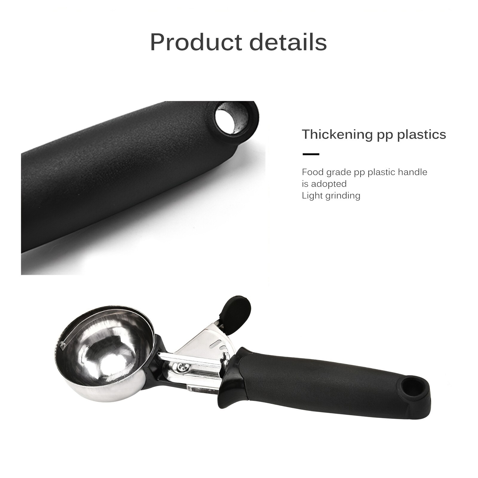 Stainless Steel Ice Cream Scoop Ice Cream Makers Kitchen Tools Accessorizes Fruit Baller Frozen Yogurt Dipper With Pop Up Level