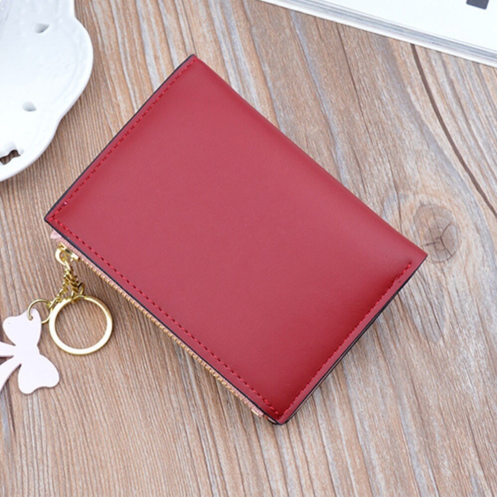 Ladies Wallets Short Zipper Student Korean Small Flower Coin Purse Soft Leather Thin Wallet Women Bag Tassel