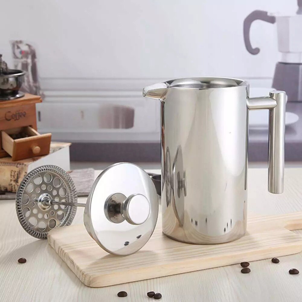 Coffee Maker French Press Stainless Steel Espresso Coffee Machine Double-Wall Insulated Coffee Tea Maker Pot