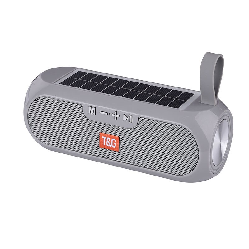 Altoparlante del Bluetooth Portatile Senza Fili Solare Accumulatori E Caricabatterie Di Riserva Boombox Colonna 3D Stereo Music Box Impermeabile USB AUX FM Radio Super Bass: Gray Solar charging