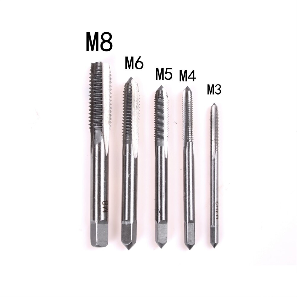 5pcs/Set Good M3/M4/M5/M6/M8 Tap Set Fit Handle DIY Tool Machine Hand Screw Thread Taps Reamer