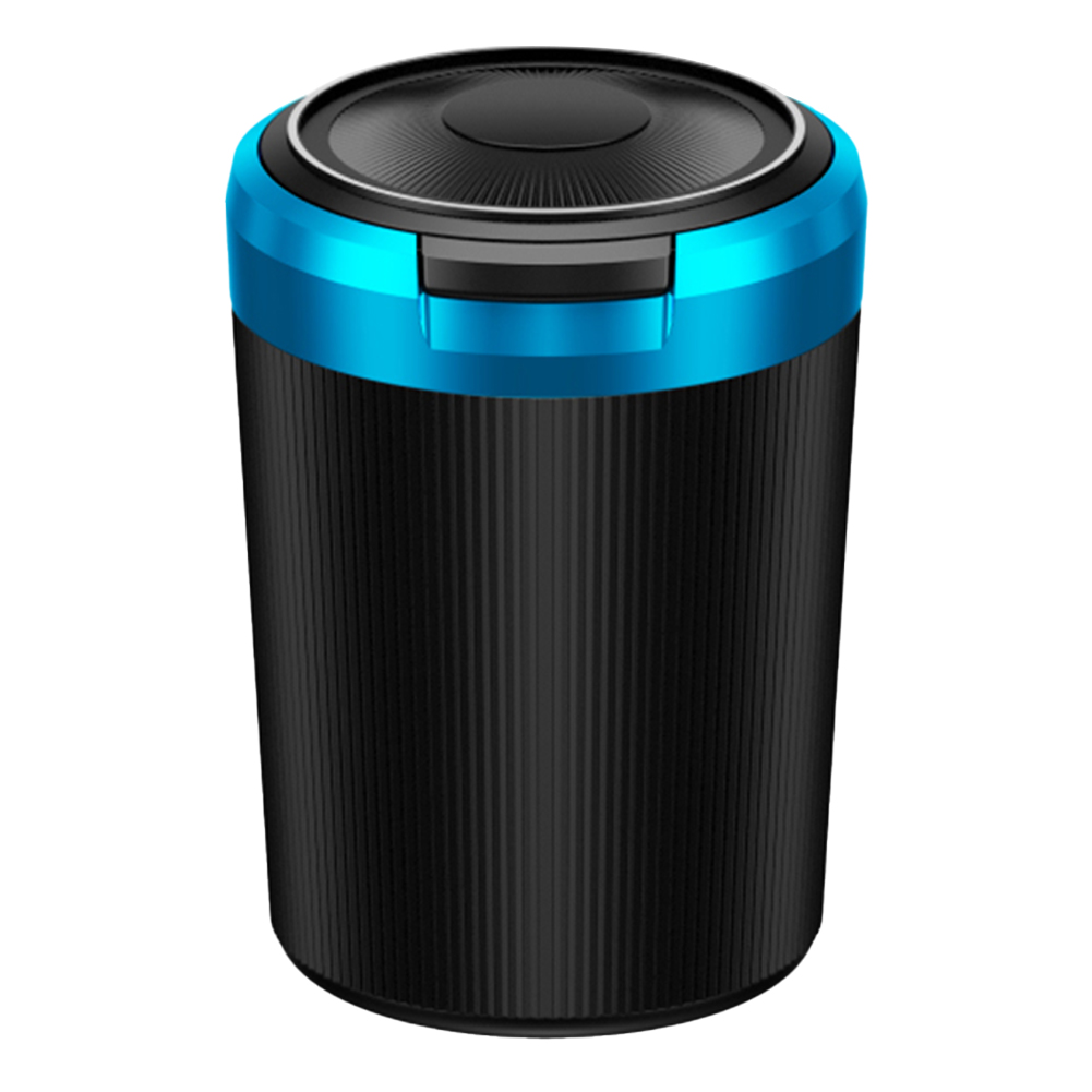 Car Ashtray with Lid Portable Ash Tray Multi-Function Mini Car Trash Can Stainless Steel Ashtray for Car Travel Agency: Blue