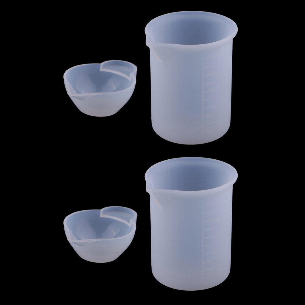 Prettyia4Silicone Measuring Mixing Cup for Liquid Epoxy Resin Jewelry Making