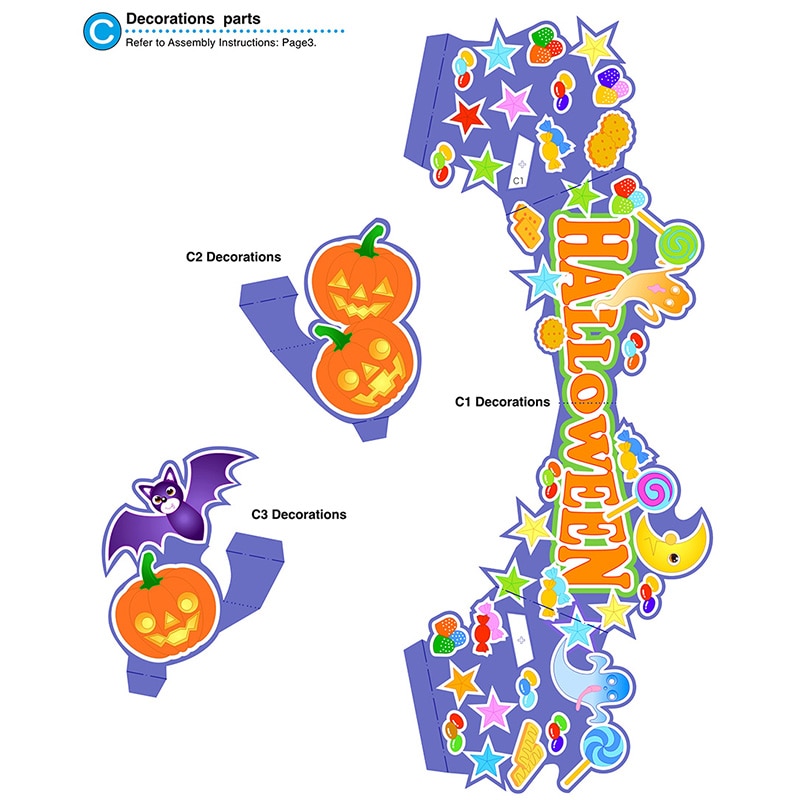 Diy pop-upkaart halloween, handgemaakte papieren modelkaart voor een 3de jubileum, ansichtkaartuitnodiging van papier, knutselen voor -126