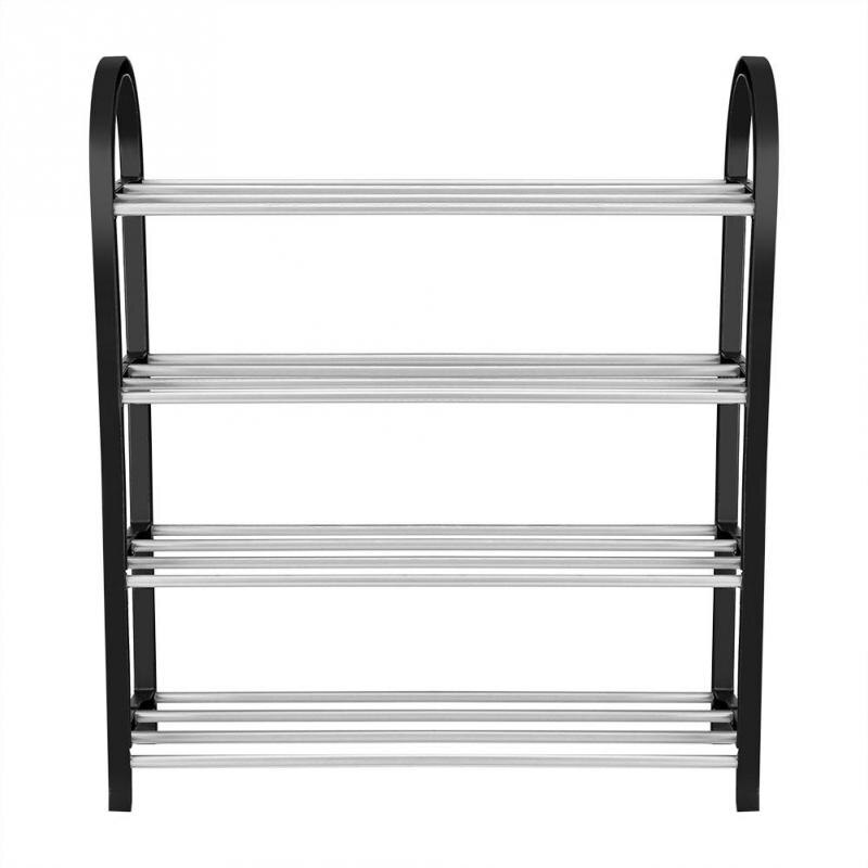 2/3/4 Tiers Stackable Shoe Rack Space Saving Shoe Tower Cabinet Storage Organizer Upholstered Shoe Rack Entryway Storage Shelf: 4 layers