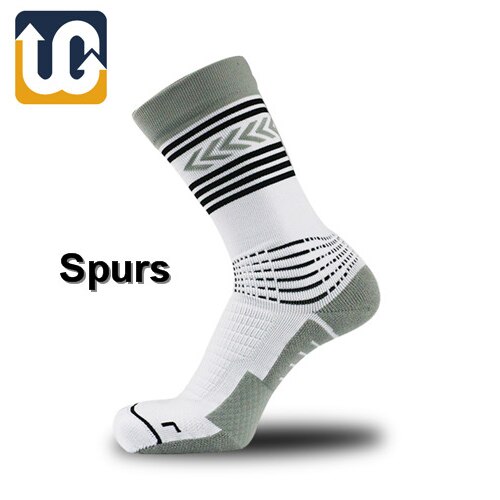 Calze da basket professionali da uomo calze sportive da uomo Super Star calze antiscivolo durevoli asciugamano da Skateboard calza inferiore: Spurs Home