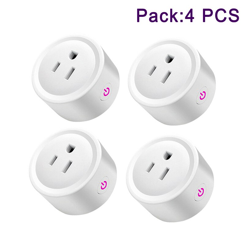 US standard WIFI smart plug smart life APP wireless remote control compatible with Alexa smart voice control AC110V 240V plug: 4 PCS