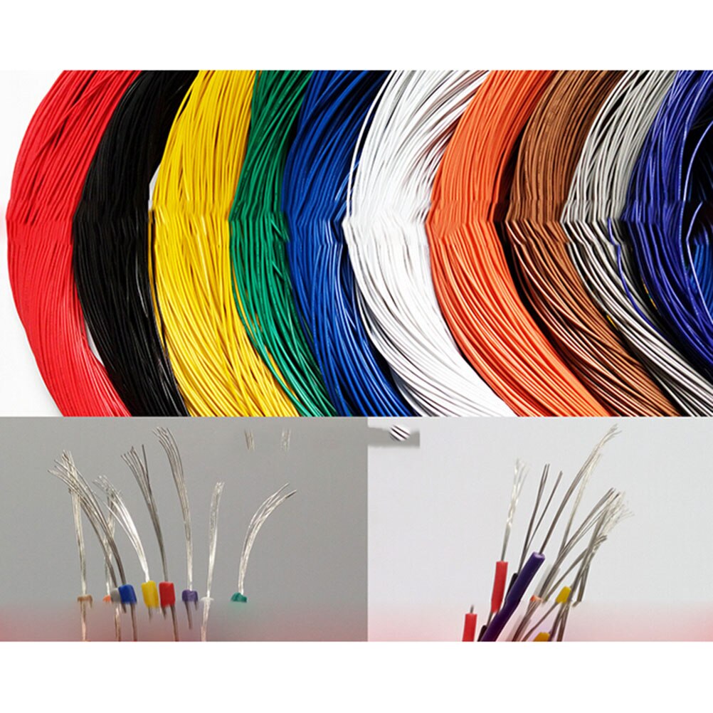 2 storlekar 5/10 meter super flexibel 26 awg pvc isolerad kabel, ledad kabel, diy anslut 10 färger välj