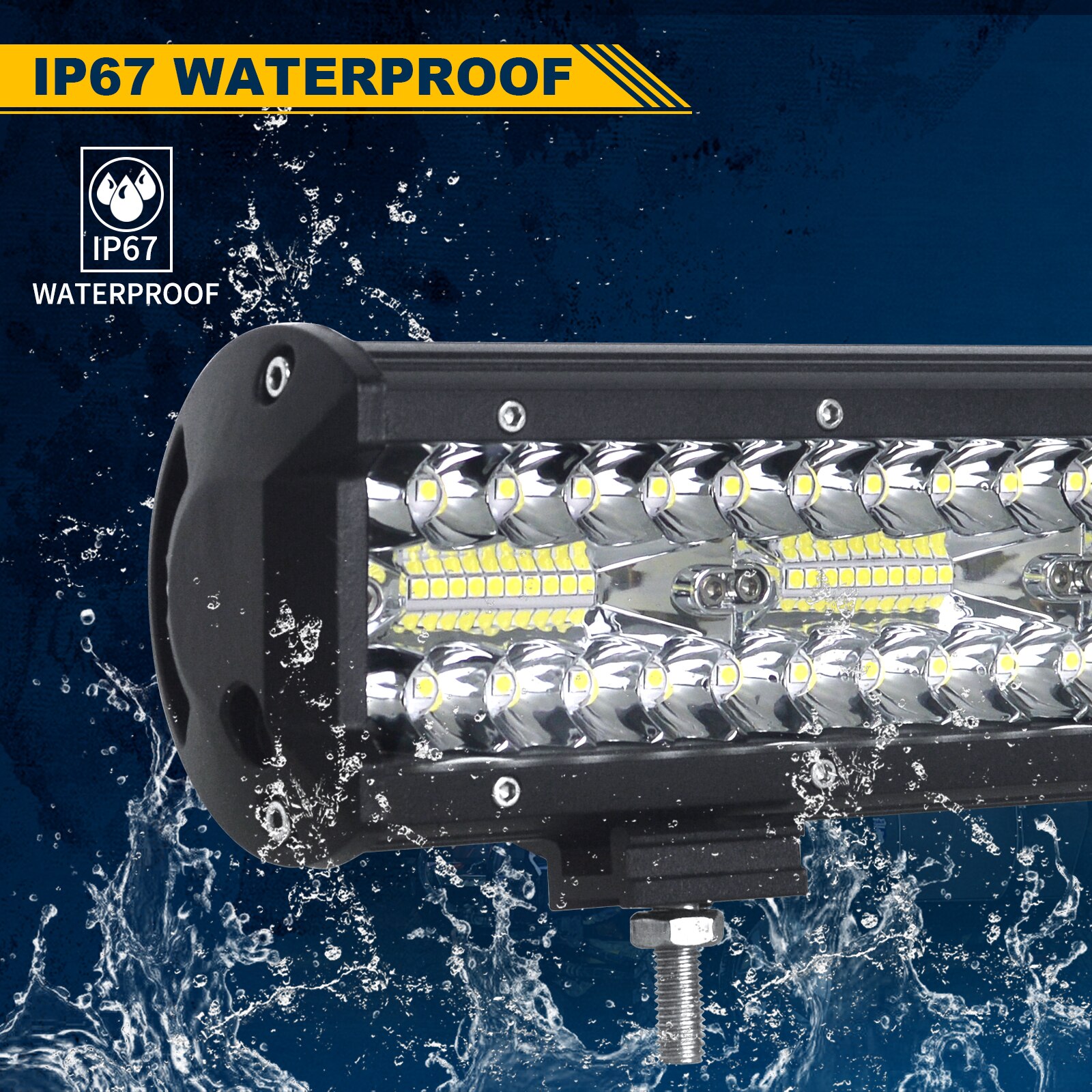 Auxtings 8D Tri rząd listwa Led 4/7/9/12/15/17/20/23 &#39;&#39;inch 60W ~ 480w 12V 24V listwa świetlna Led Offroad Led światło robocze 4x 4 światła samochodowe