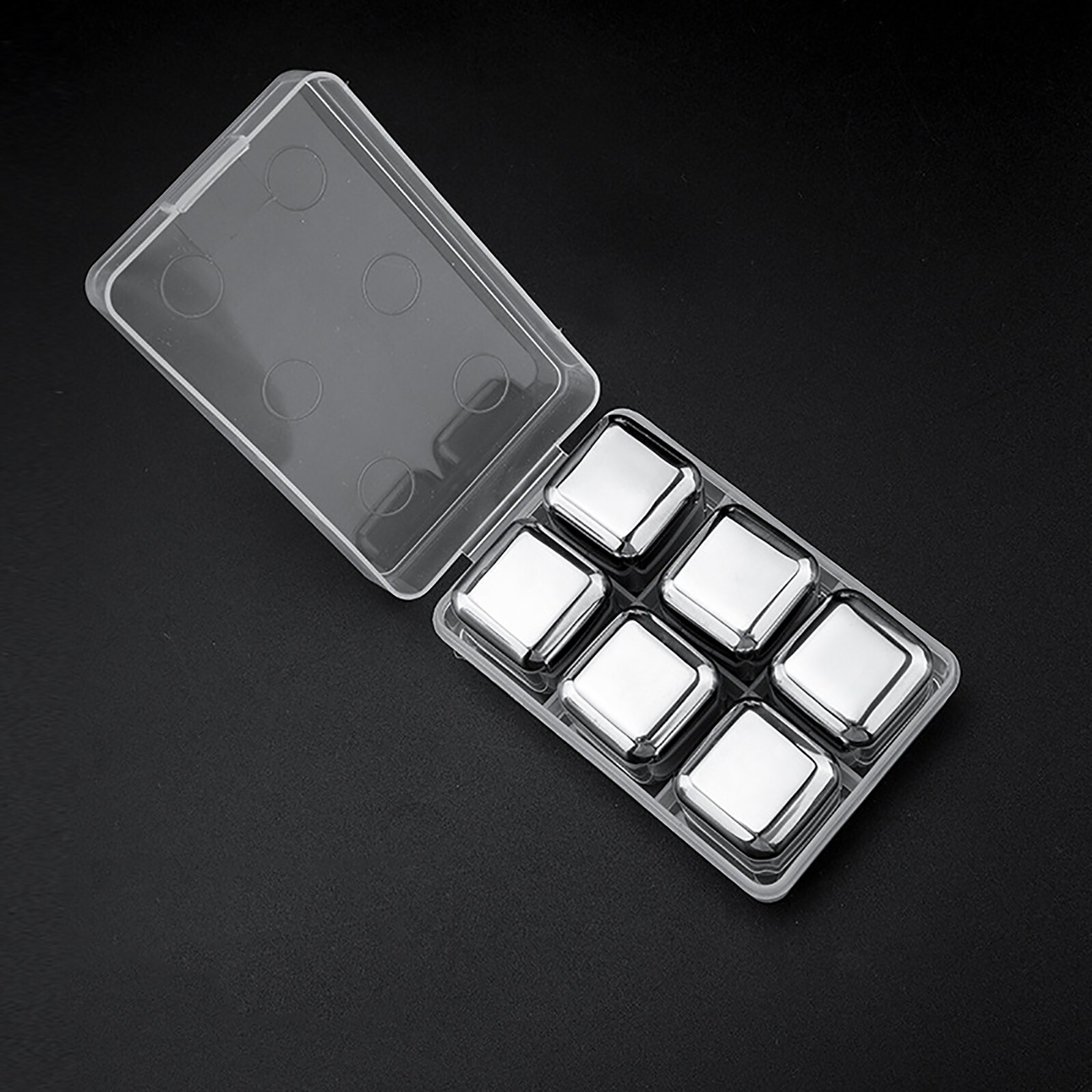 304 Stainless Steel Ice Cubes Simple Physical Cooling Solod Color Luxurious Reusable Clean Beverage Accessory: Dark Grey