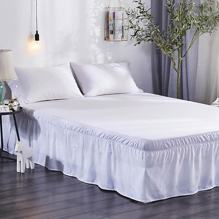 Sprei sengetæppe cubrecama elastisk plisseret solide sider wrap seng nederdel sengetæppe colcha de cama couvre lit hjem soveværelse cobertores