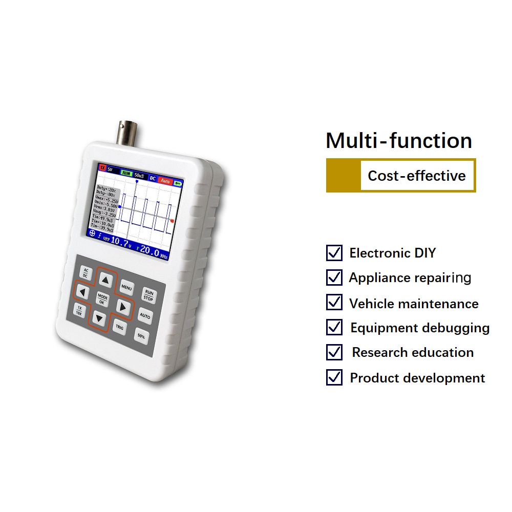 KKMOON DSO Digital Oscilloscope 5MHz Singal Channels 20MS/S Real Time Sample Rate USB Host and Device Connectivity