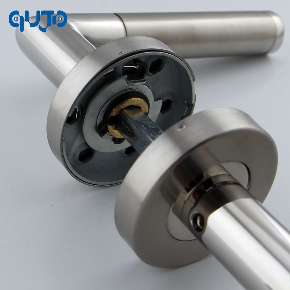 Commercial Tube Door Lever Handle On Rose Polished and Satin Lever Door Handles