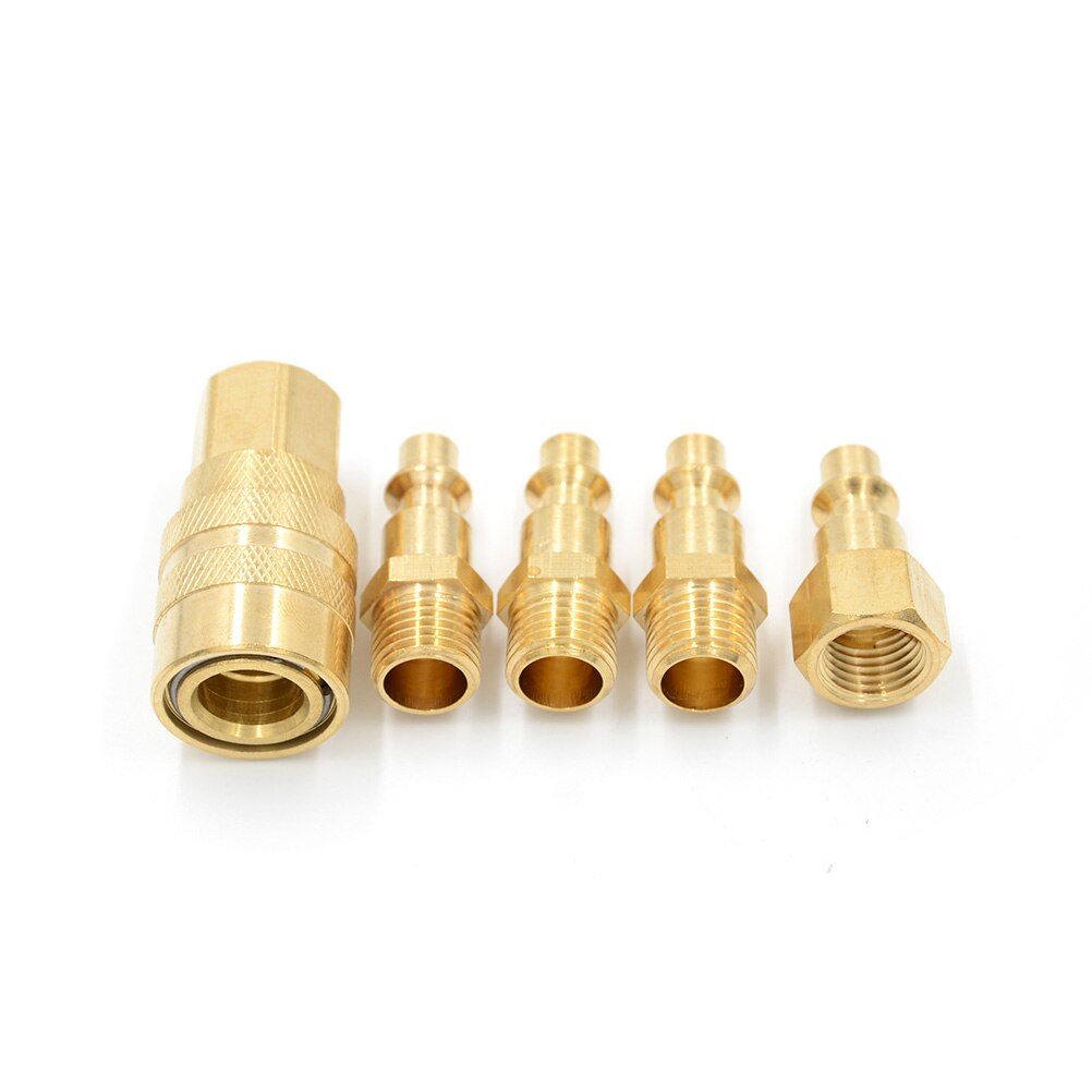 5Pcs/set Solid Air Hose Connector Fittings Quick Coupler set 1/4" NPT Tools Quick Coupler set