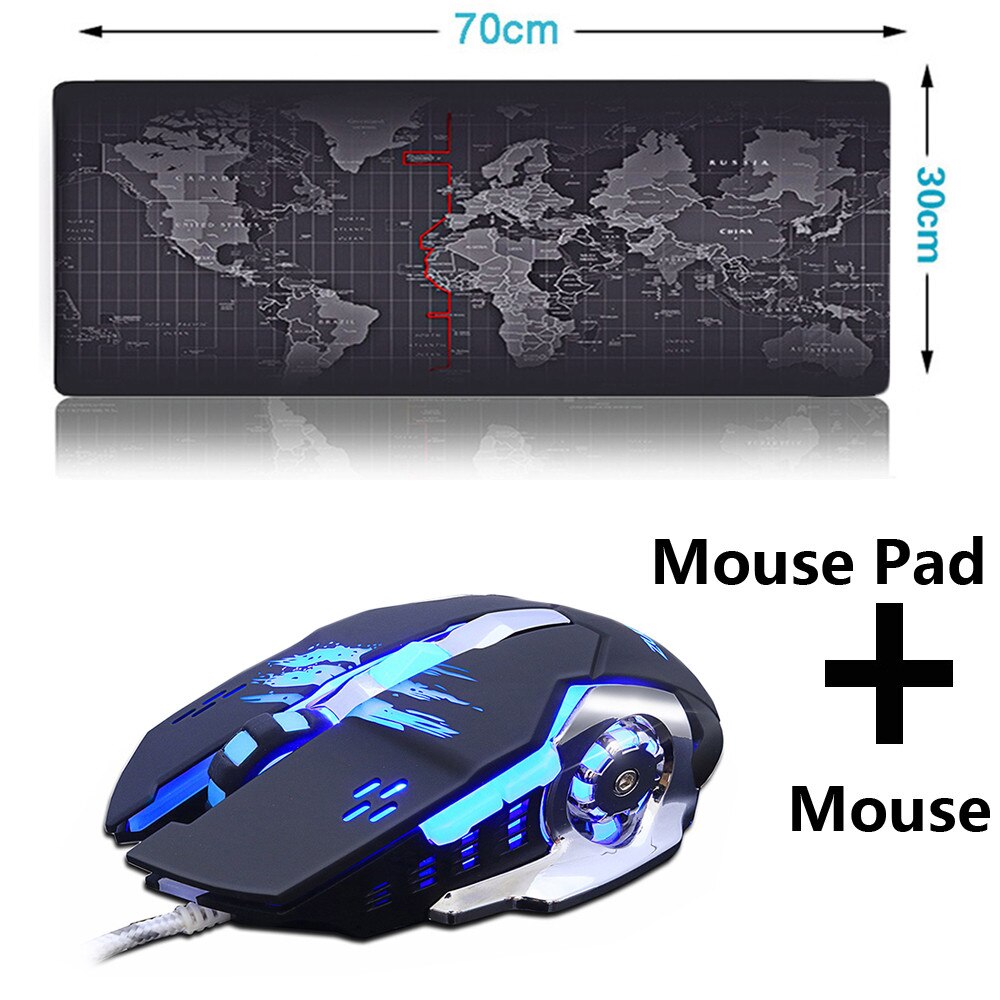 ZUOYA Extra Large Gaming Mouse pad World Map Locking Edge Mouse Mat Gaming mouse Anti-slip Rubber Mousepad For Game Laptop mouse: 70X30 Pad and mouse