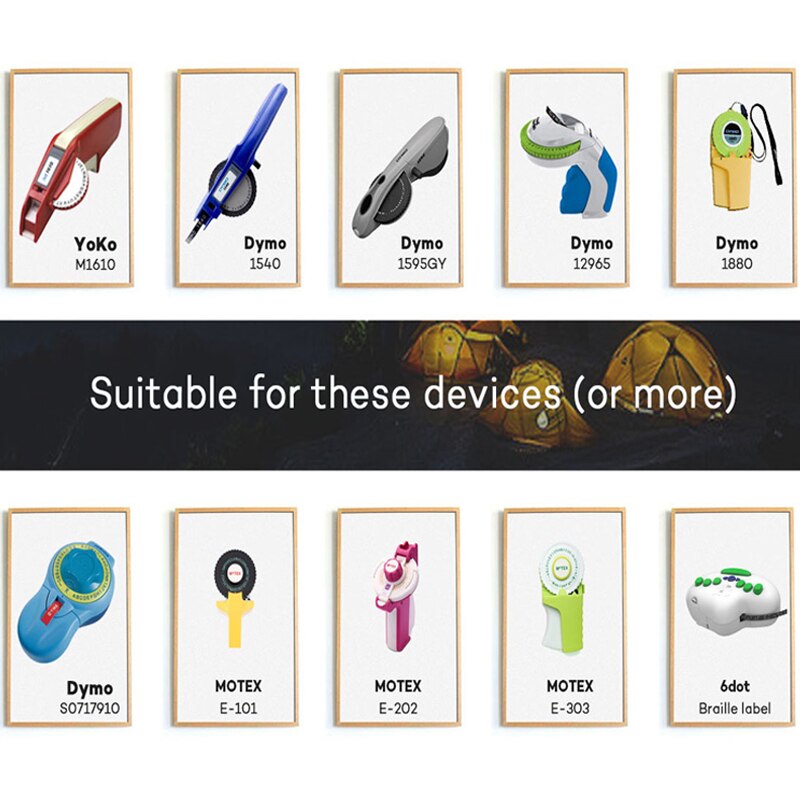 CIDY 1pcs Black color Compatible for DYMO 1610 12965 1880 label maker DYMO 3D Plastic Embossing Xpress Label 9mm*3m MOTEX E101