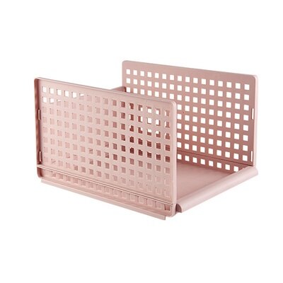 Foldable Drawer Closet Organizer Multifunction Separated Wardrobe Clothes Underwear Bra Socks Stackable Storage Box Home Items: Pink-L