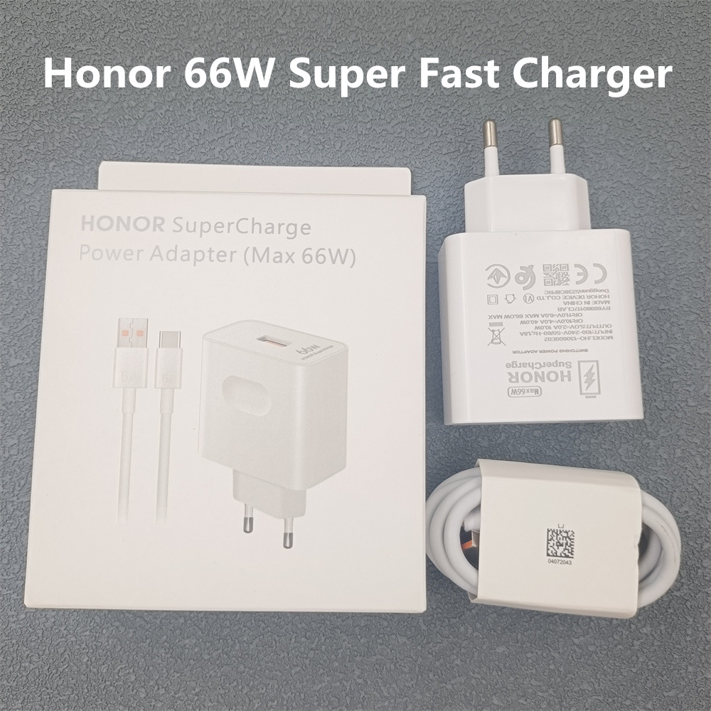HONOR – chargeur d'origine 66W EU US, adaptateur mural rapide, câble USB 6A pour Honor X9C 90 80 Pro Magic 7 Lite Vs3 V3 V2 Vs2