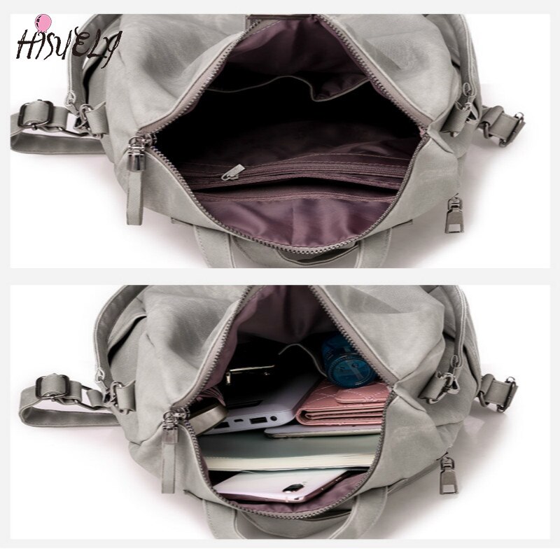 HISUELY Bohemia Women Shoulder Bag PU Leather Travel Backpack School Bag for Girl Sac a Dos Feminina BG899B