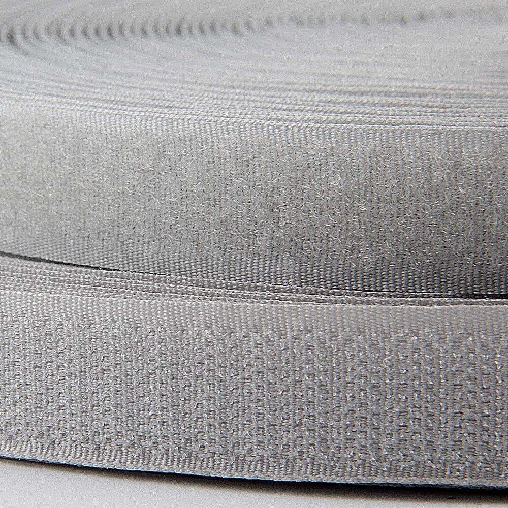 2Cm Polyester Nylon Klittenband Tape Geen Lijm Sluiting Tape Diy Sluiting Naaien Kledingstuk Accessoires Geen Lijm: light gray