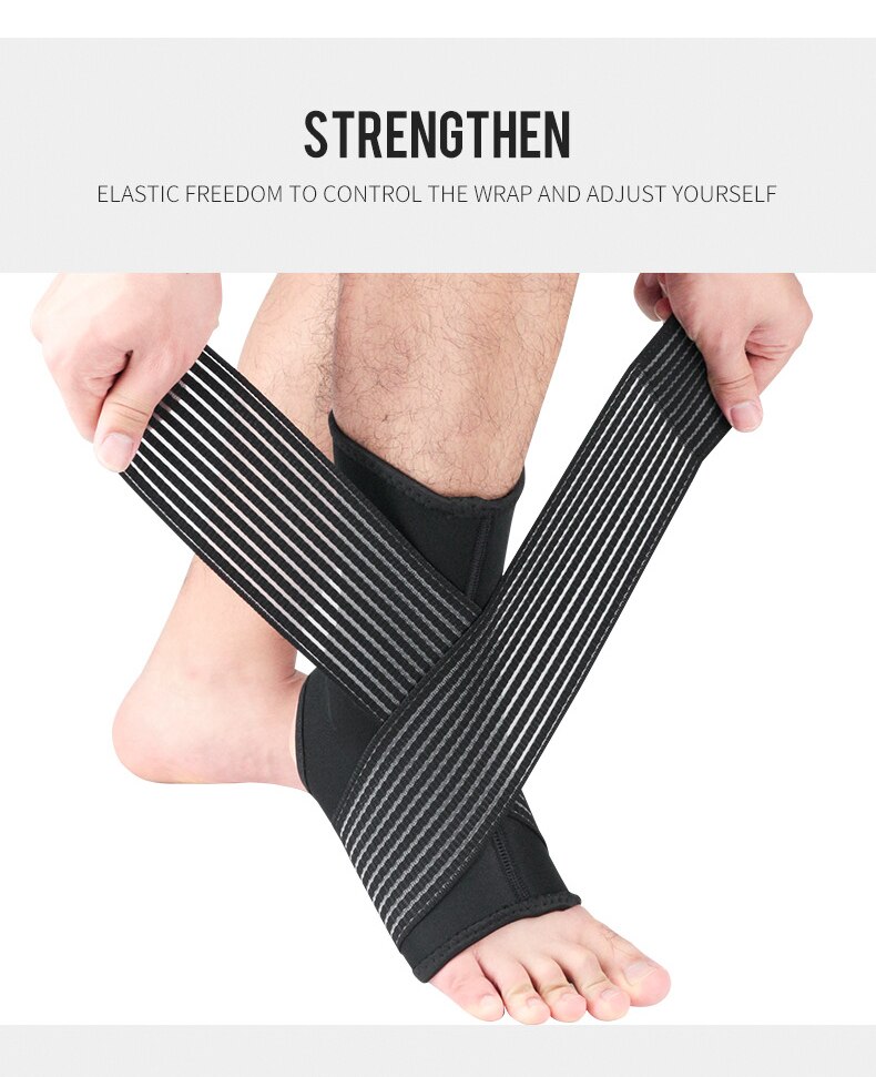 2Pcs Sports Compression Ankle Brace Strap Support 3D Weave Elastic Bandage Foot Protective Gear Gym Fitness