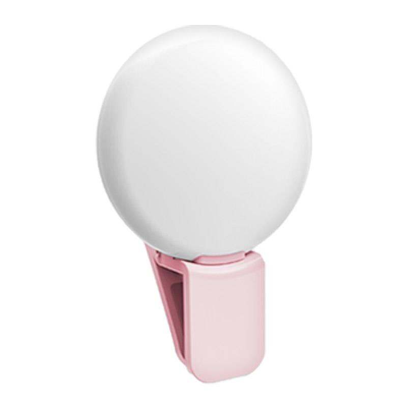 Selfie LED Ring Flash Light Portable Mobile Phone LEDS Selfie Lamp Luminous Ring Clip For Photo Camera Well Smartphone Beauty: Pink