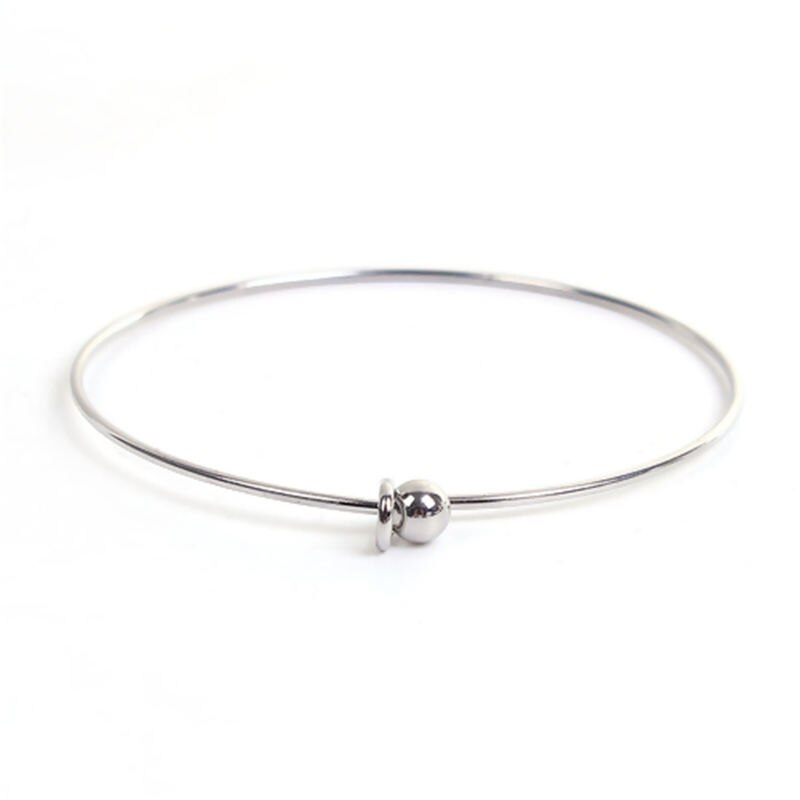 Stainless Steel Expandable Bangles Bracelets Single Bar With Removable Ball End Cap For Grils Party 21cm Long 1 PC