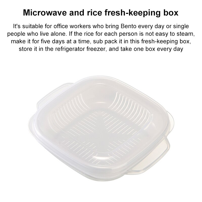 Fresh-keeping Box Frozen And Heated In Microwave Oven Vegetable Rice Separate Rice Sub Packaging Box Kitchen Organizer Container