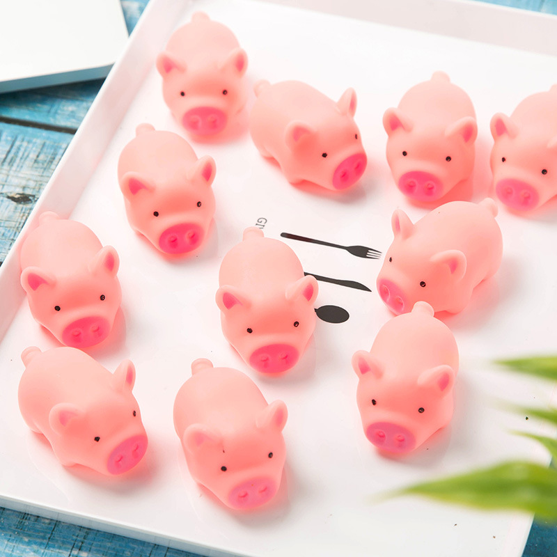 1 stk søde 4.5cm hundelegetøj pink skrigende gummigris kæledyrslegetøj knirke squeaker tygge hjemmepynt tyggelegetøj til hunde