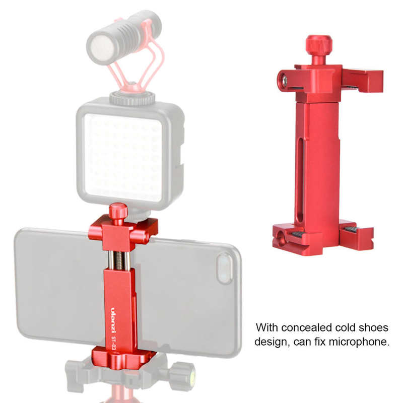 Ulanzi ST-03 Metalen Telefoon Houder Statief Mount Met Koud Shoe Mount 3 Kleur Voor Arca Swiss Quick Release Plaat Voor IPhone8/7 Plus