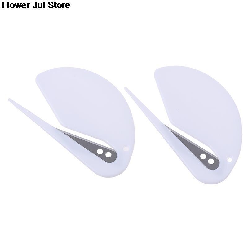 2Pcs / Lot Plastic Mini Letter Opener Mail Envelope Opener Safety Paper Guarded Cutter Blade Office Equipment