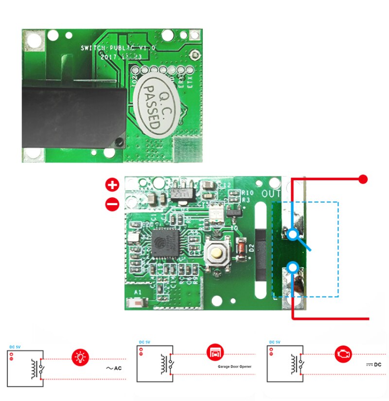 1~10PCS SONOFF RE5V1C Relay Module 5V WiFi DIY Switch Dry Contact Output Inching/Selflock Working Modes Control Smart Home