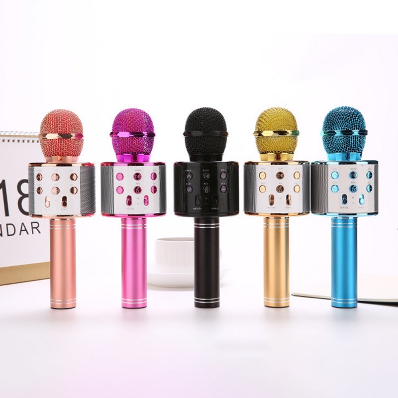 WS858 Microphone sans fil Bluetooth haut-parleur karaoké Version haut de gamme micro KTV lecteur téléphone Mike pour ordinateur scène conférence