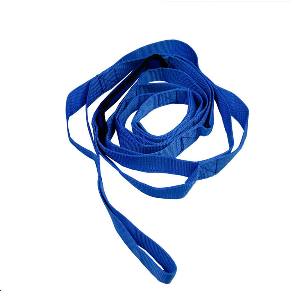 8 Loops Sports Multifunction Exercise Physical Therapy Durable Non Elastic Yoga Strap Adjustable D Ring Belt Dance Stretching