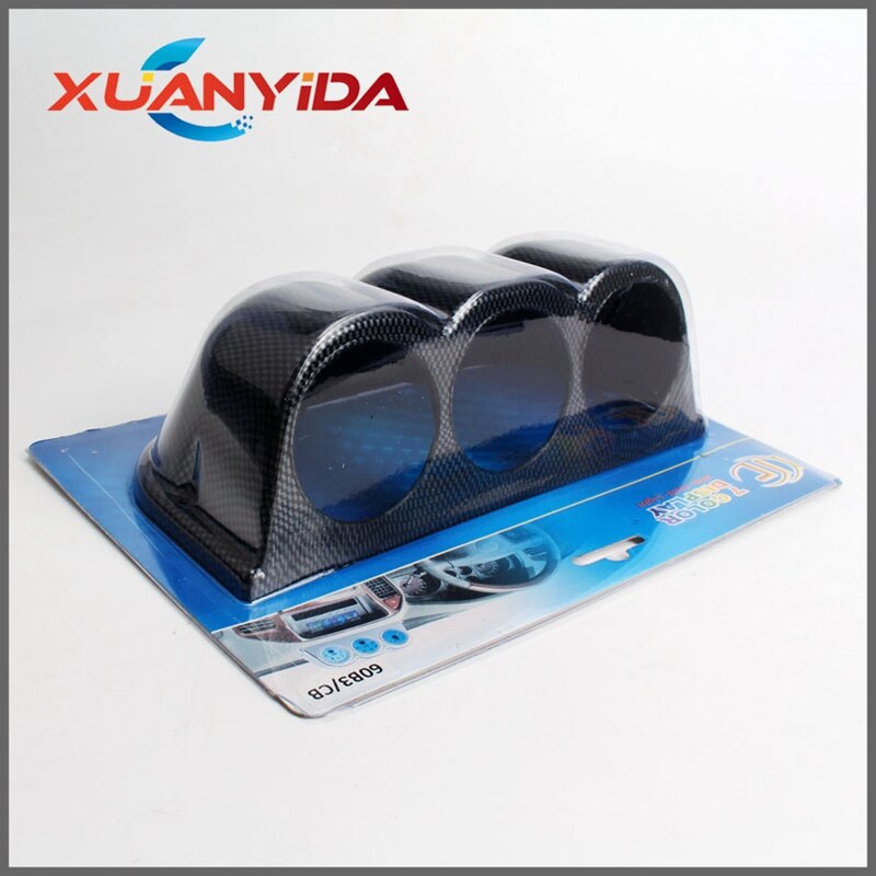 Universal Carbon Fiber 2.5" 60mm Single/Triple Hole Dash Gauge Pod Mount Holder Black Universal Car Styling Automotive Accessori
