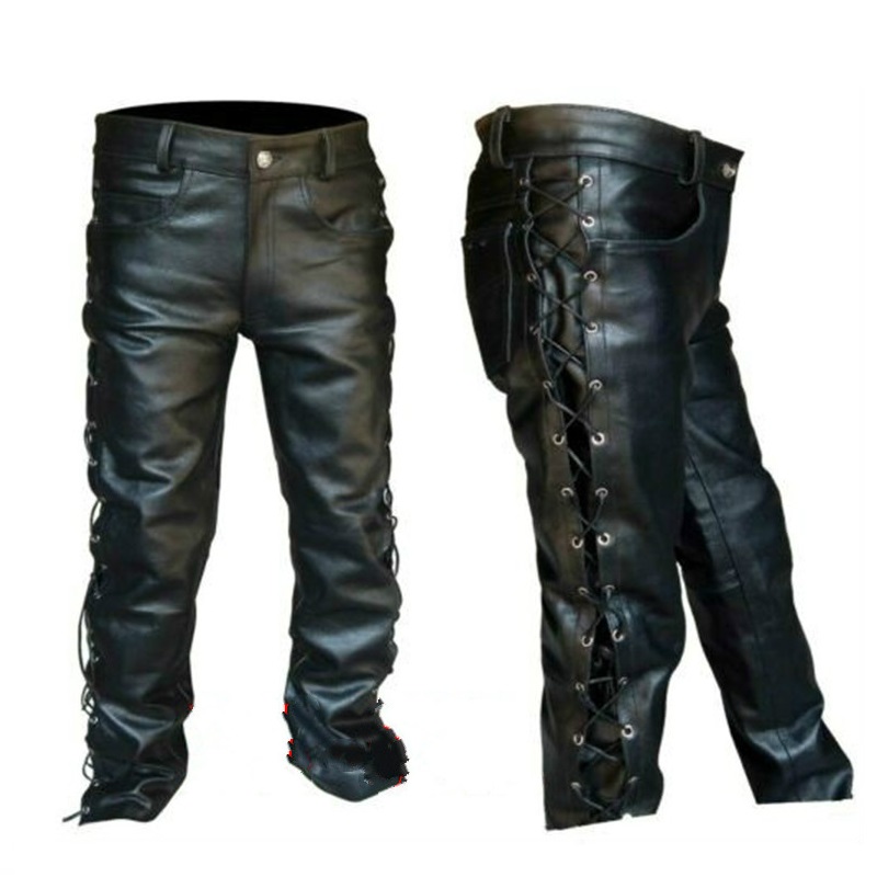 männer Leder Hosen Lokomotive Punk Stil Hosen für Männer Winter Herren Kleidung Pantalon Homme Plus Größe Herren kleidung