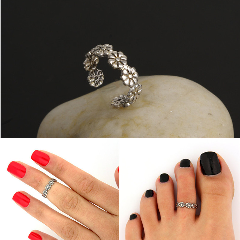 Zomer Retro Daisy Bloem Ringen Geluk Voeten Ring Strand Voet Ring Teen Unieke Voeten Ringen Voor Vrouwen