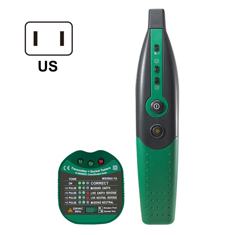 Plug Outlet Finder Digitale Circuit Breaker Finder Open Circuit Tester Voor Home Office Factory: us plug