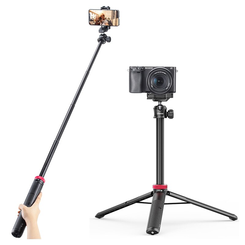 Ulanzi-trípode extensible de MT-44 para cámara DSLR, trípodes de Vlog con zapata fría, soporte de montaje de teléfono para micrófono, luz LED