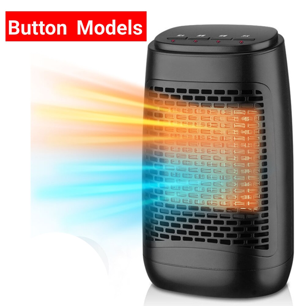 900/1200W Mini Electric Heater EU US JA UK Plug Portable Fan Heater Heating Radiator Thermostat Home Blower Calefactor Electrico: Button models / US