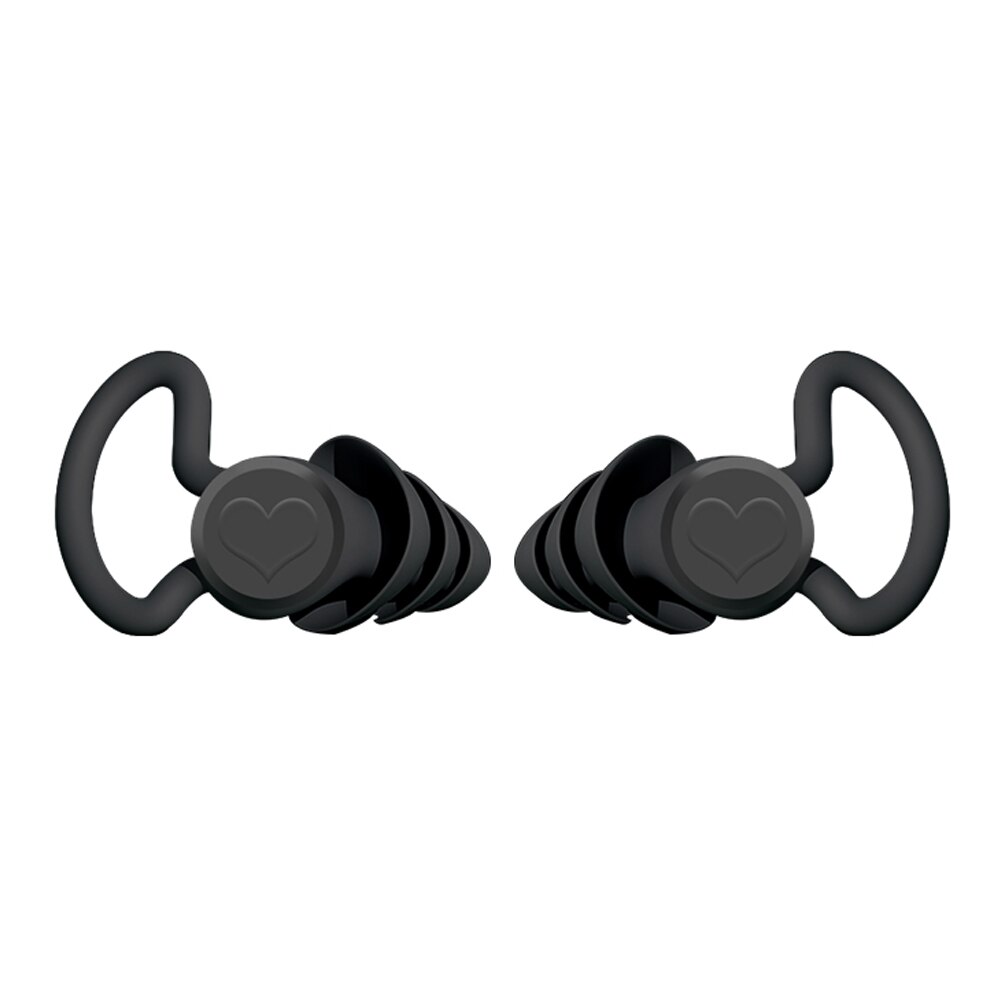 Soft Silicone Anti Noise Ear Plugs Sound Insulation Hear Protect Earplugs for Travel Swimming Sleep Noise Reduction Earplug: 03 Black