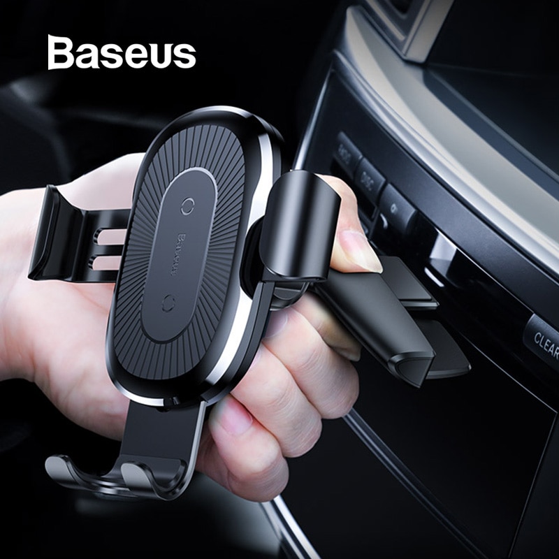 Baseus Draadloze Auto Telefoon Houder 10W Fast Charging Stand Voor Iphone 11 Pro 4.0-6.5 Inch Zwaartekracht Auto cd Slot Ondersteuning Auto Mount