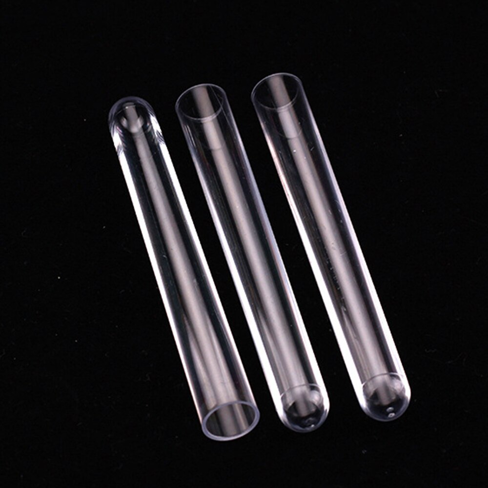10 PCS 15mm*100mm Hard Plastic Transparent Test Tube With Cap 10ml Radioimmunoassay Tube Laboratory Supplies Analysis Bottles