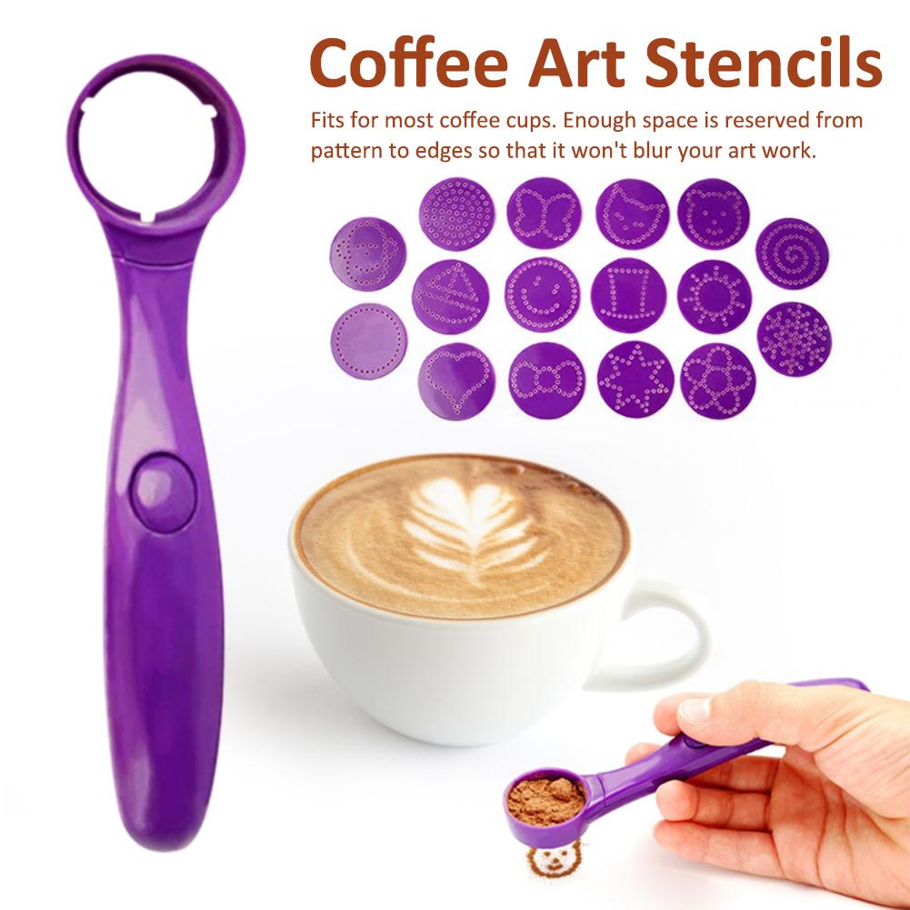 17 Uds. Plantillas decorativas para café, plantillas de arte para café, plantilla de Barista, lápiz artístico para café, Latte para Mousse, pastel de cumpleaños, café 30e