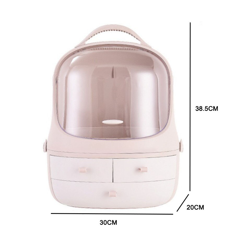 Large Novel Make Up Drawer Organizer Women Makeup Boxes Cosmetics Storage Box Female Jewelry Case Desktop Dresser Tidy Organizer: Penguin Pink