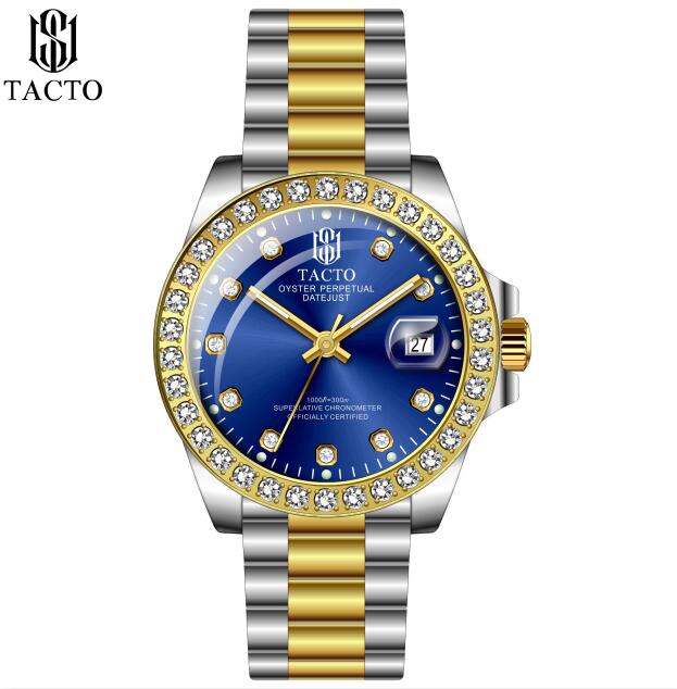 Holuns uhr herren uhren 316L stahl uhr diamanten Miyota quarz business männlichen armbanduhr kalender datum 50M wasserdichte: TACTO 40mm-11